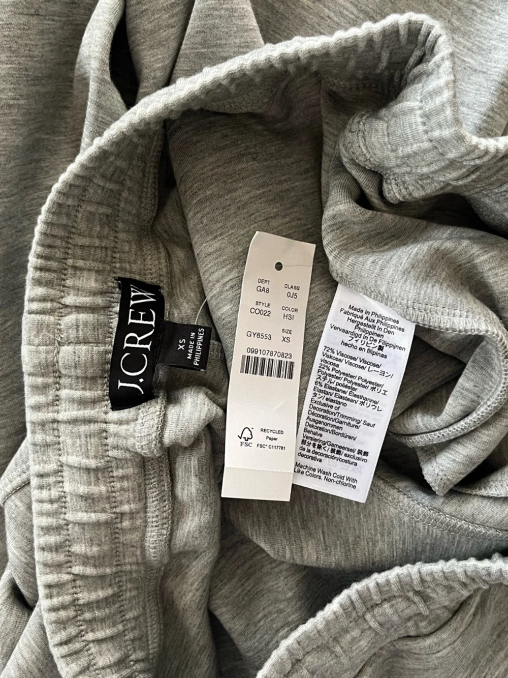 NWT J Crew Scuba Knit Jogger Pant Size XS Heather Grey Sweatpants $118 CO022